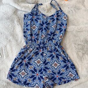 Show Me Your Mumu Blue Paisley Mandala Rosarita Romper XS